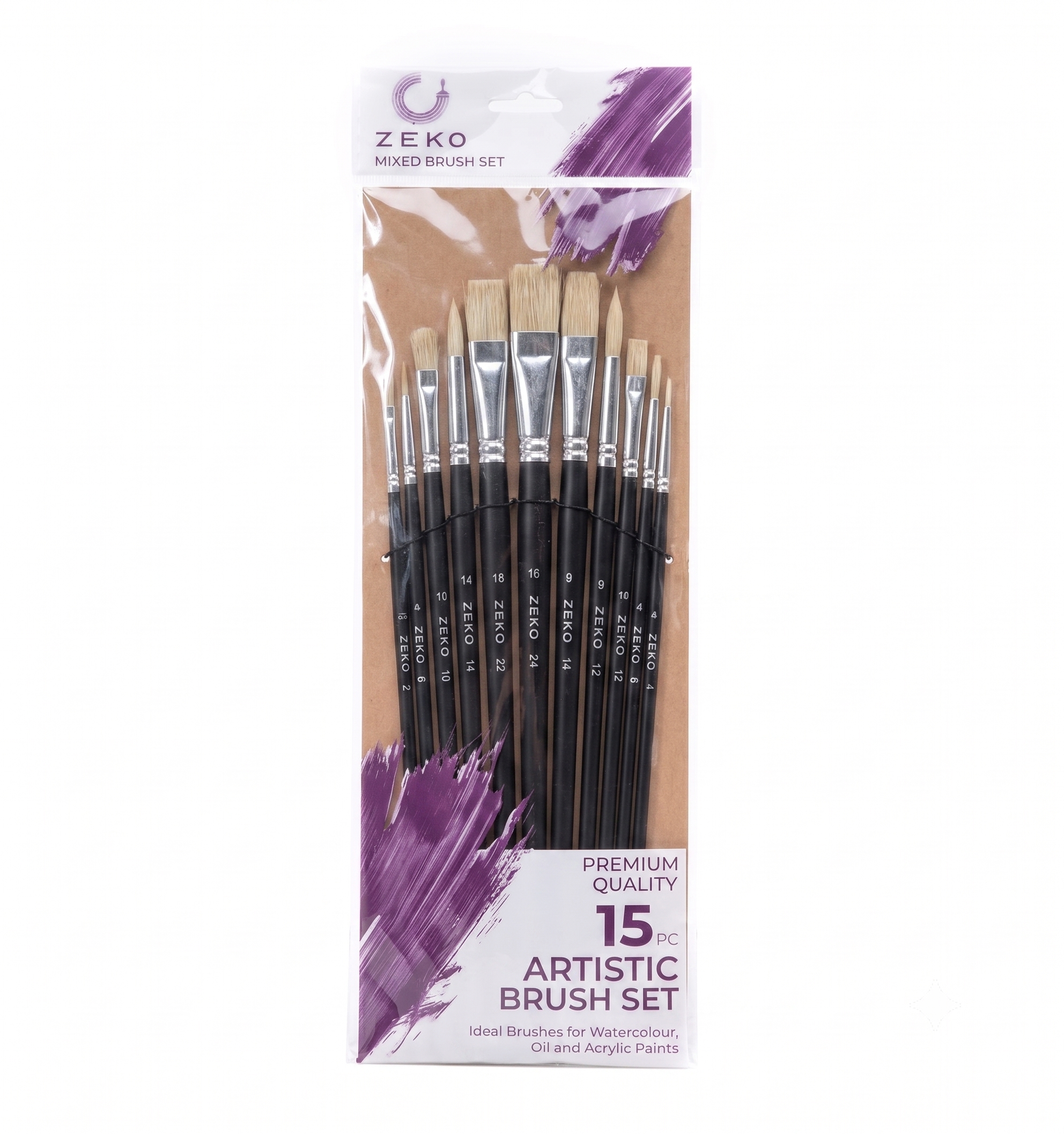 ZEKO Professional Artist Brush Set (15 Pcs Master Kit)