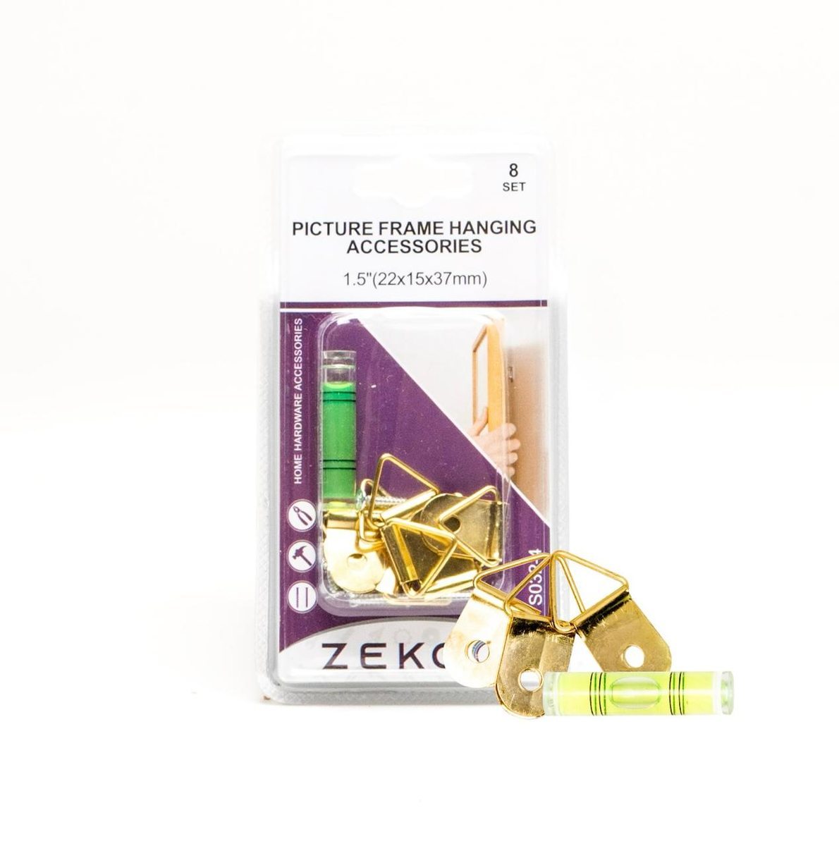 ZEKO Picture Frame Hanging Accessories Kit 1.5" (8-Set)