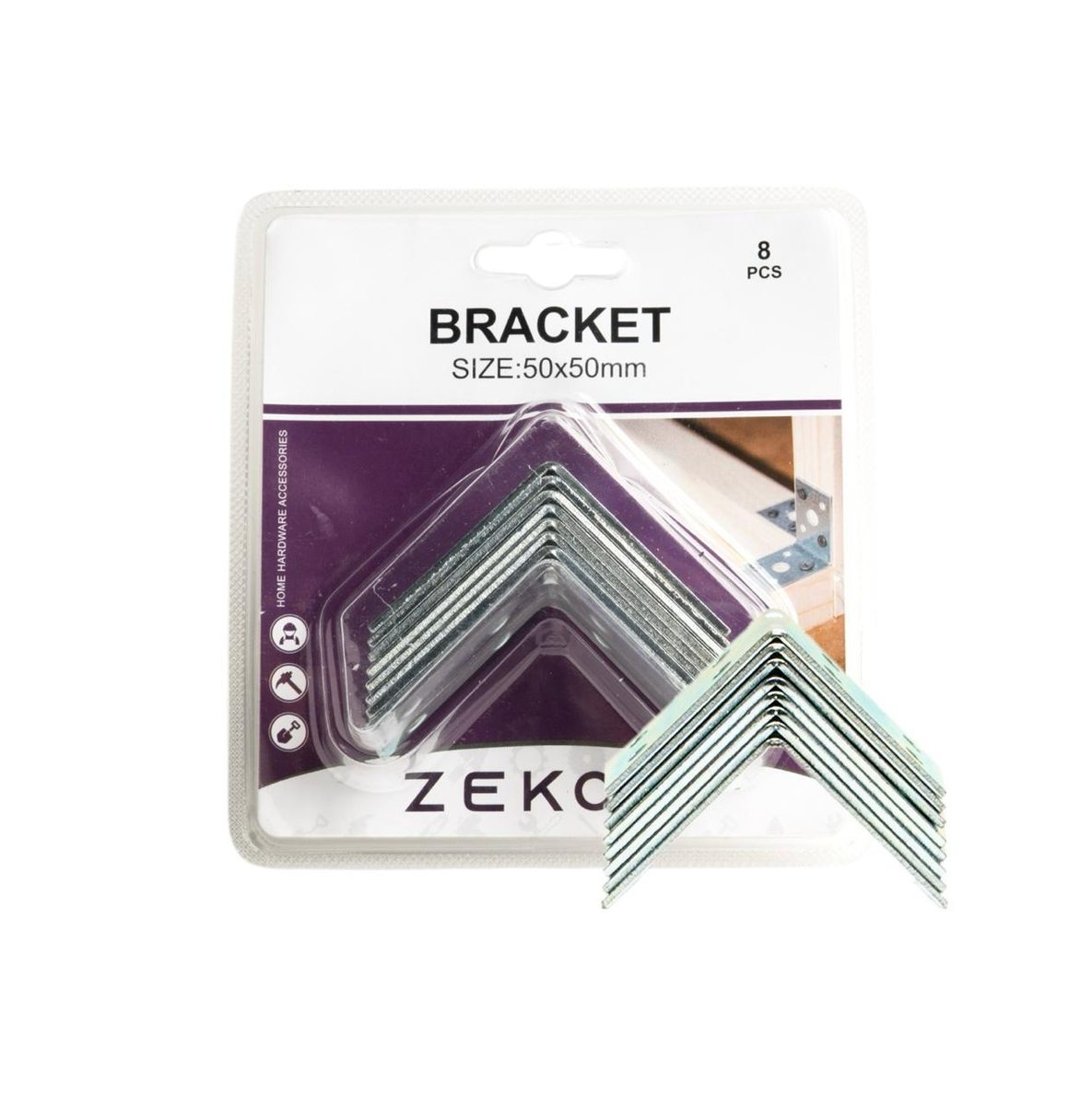 ZEKO Heavy-Duty Corner Bracket 50x50mm (8-Piece)