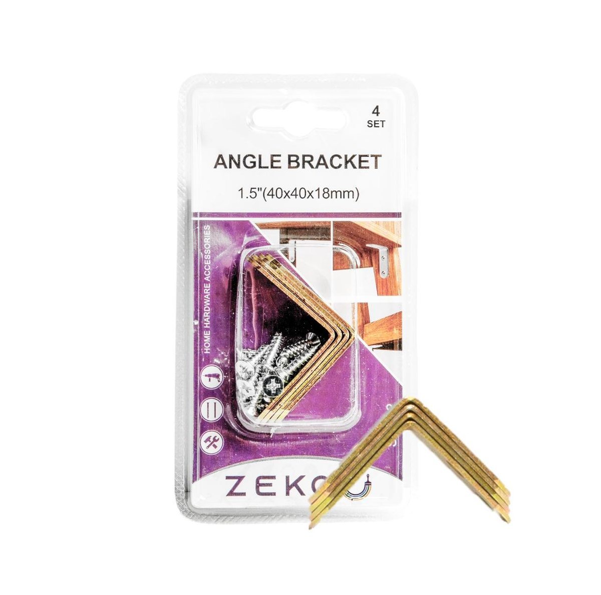ZEKO Gold Angle Bracket 1.5" (40x40x18mm) 4-Set