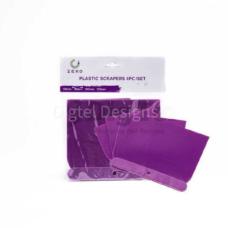 ZEKO Premium Flexible Plastic Scraper Set (4-Piece)